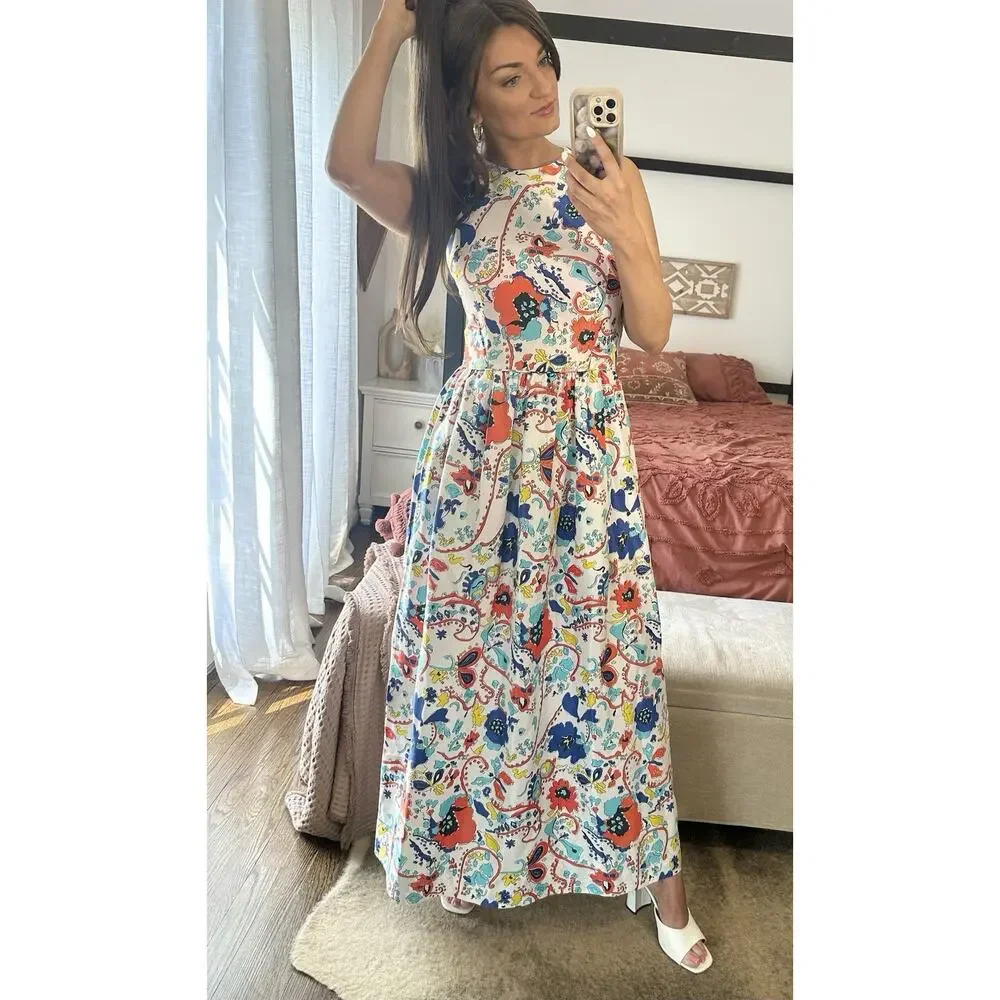 70’s Vintage Size 18 John Meyer Colorful Maxi Dress - Picture 7 of 13